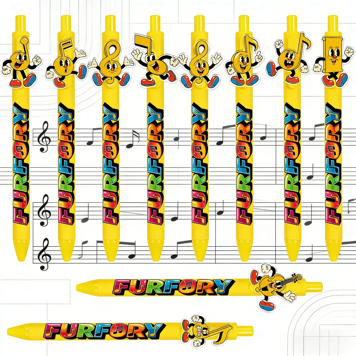 

10 шт./15 шт. Подарочные шариковые ручки для любителей музыки - Выдвижные шариковые ручки с узором в виде нот