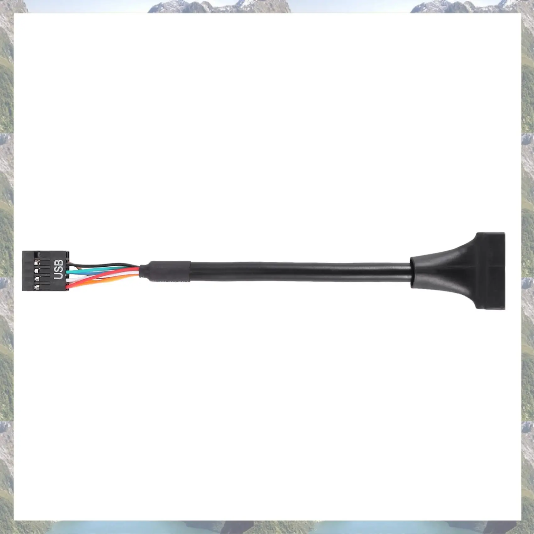 2025 New-2X Black USB 2.0 9 Pin Female To USB 3.0 20 Pin Male Cable Adapter Connector