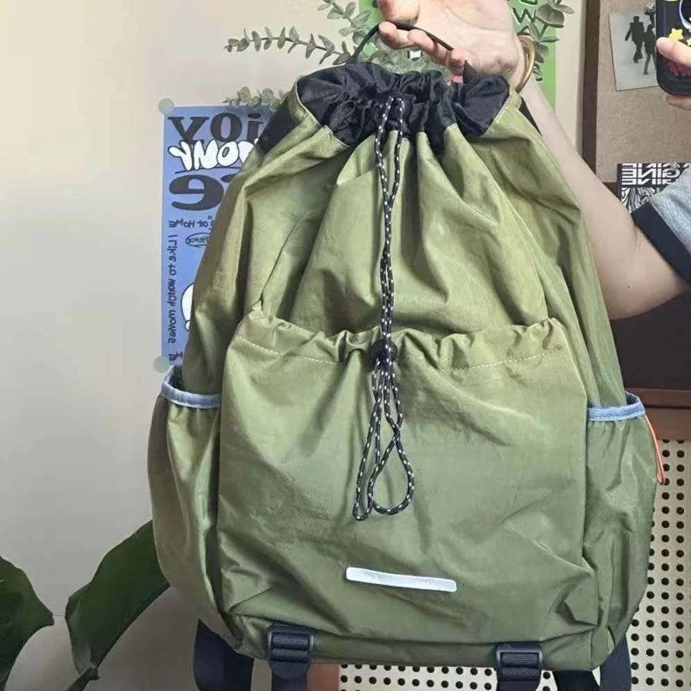 Zaino da alpinista leggero da viaggio Unisex di grande capacità borsa da Badminton con coulisse Casual pieghevole zaino sportivo