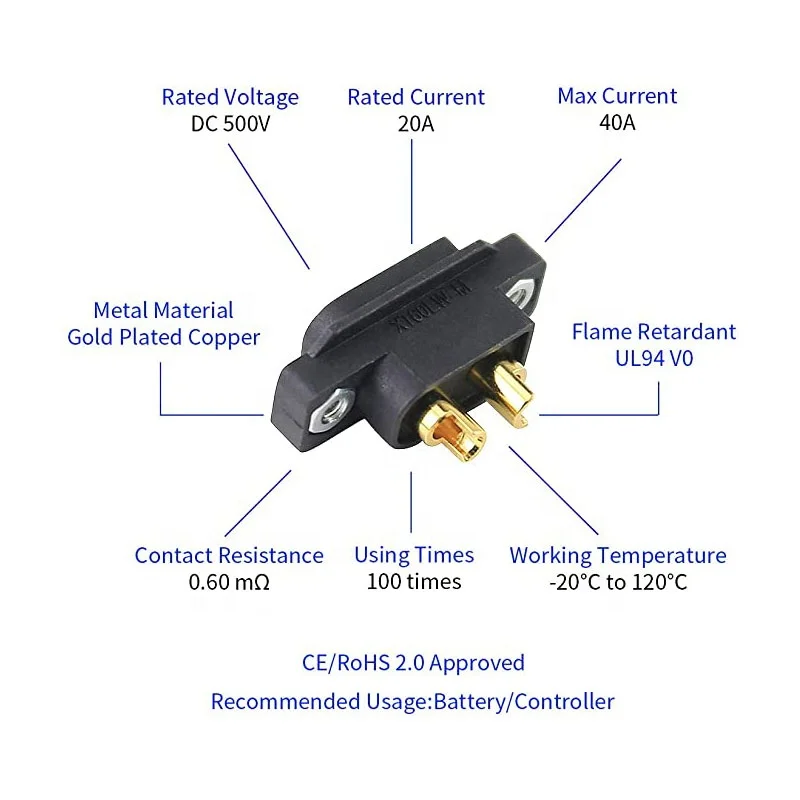 10PCS Vergaren XT60EW-M Zwart Panel Mount Connector XT60E Stekker Voor RC Drone Vliegtuigen FPV Racing Mountable XT60E Plug RC onderdelen
