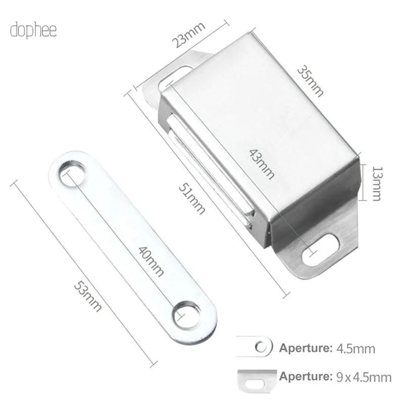 dophee 2pcs Magnetic Door Catch, Heavy Duty Magnet Latch Cabinet Catches for Cabinets Shutter Closet Furniture Door