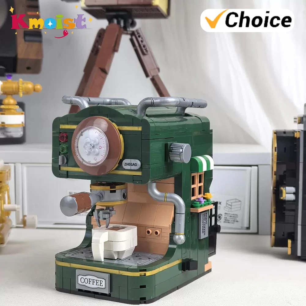 

Micro Bricks Blocks Realistic Vintage Coffee Maker Building Block Model Collectors and Eyes-catching Display Toys for Kids Gifts
