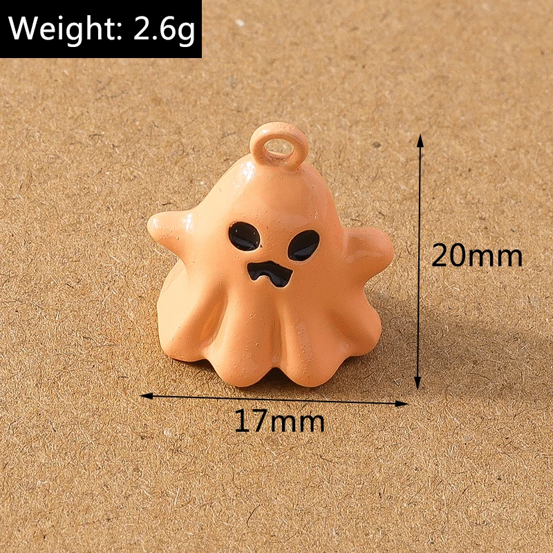10pcs 20*17mm Cute Enamel Halloween Ghost Pendant Charm for Jewelry Making Earrings Necklace DIY Bracelet Accessories Supplies