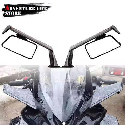 Motorcycle Mirrors Fixed Wind Wing Spoiler For Honda CBR650R CBR1000RR Universal Side Winglet With Mirror For CFMOTO NK250 NK400