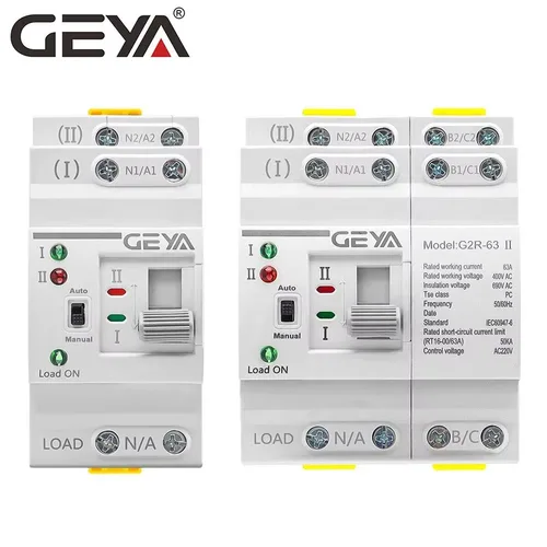 Imagen 1 del producto GEYA 63A AC220V interruptor de transferencia automática ATS interruptor de transferencia automática de doble potencia nivel de milisegundo ininterrumpido ATS carril DIN