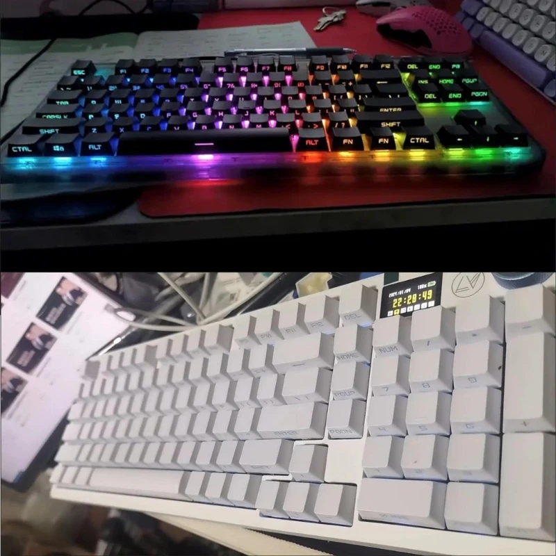 131 toetsen achtergrondverlichting keycaps, glans door zijprint keycaps set, PBT OEM hoogte dropshipping