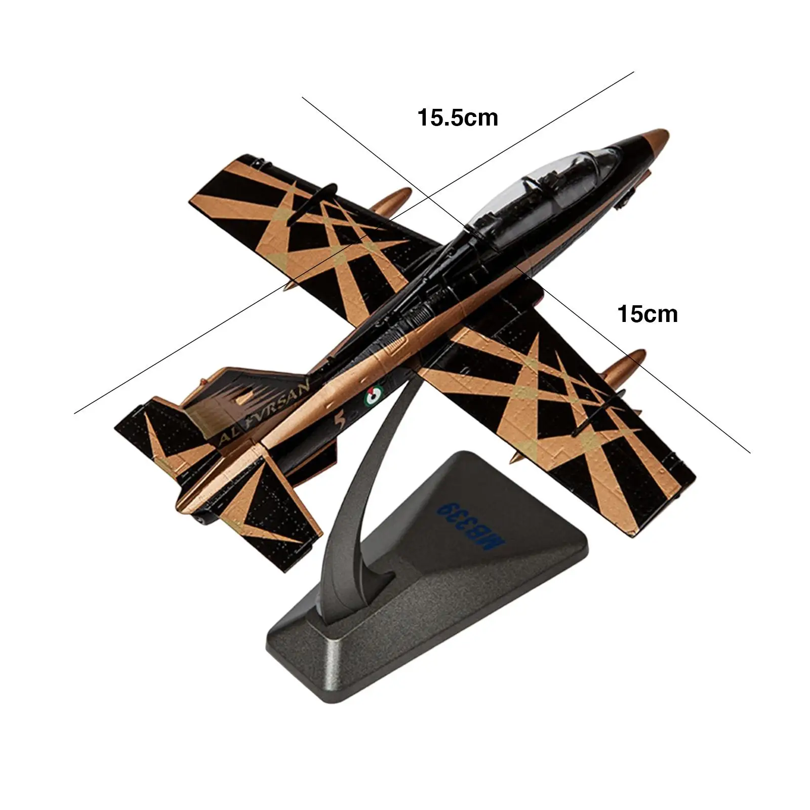 ディスプレイスタンド付きトレーナー航空機モデル、金属シミュレーション、室内装飾