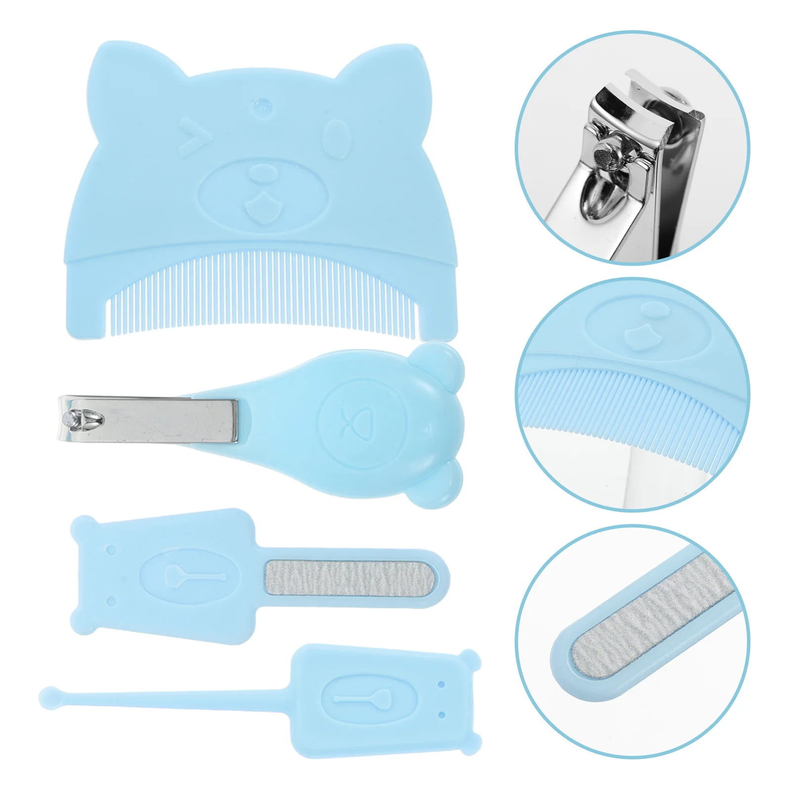 

1Set Newborn Hair Comb Gentle Care Cartoon Style Ear Cleaner Nail Grooming Set Cradle Cap Removal Baby Scalp Comb