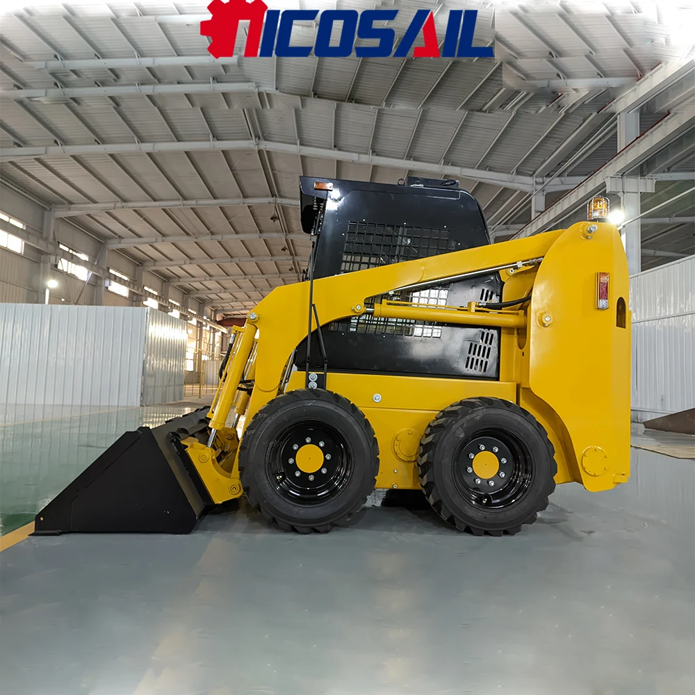 

JC25 Skid Steer Loader 380kg Rated Load Shock-Absorbing for Rough Road Farm Loading Transport