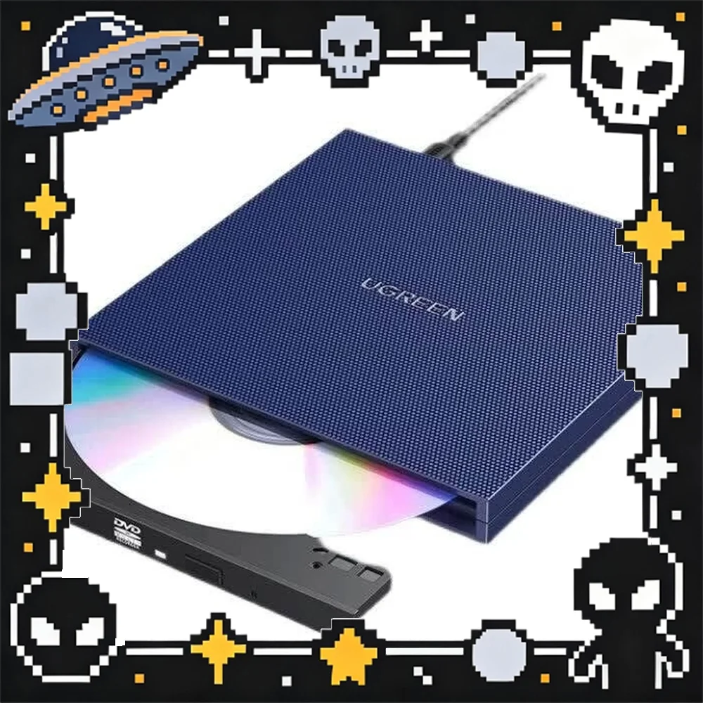UGREEN CM138-40576 External DVD CD ROM Burner USB Portable Optical Disc Drive for Laptop PC