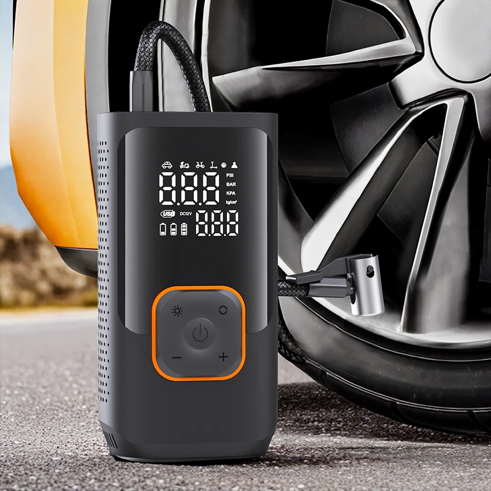 

YIJU Portable Motorcycle Air Pump Inflator Compressor Tire Inflator Accurate Pressure Electric Air Pump For Car Bicycle Ball