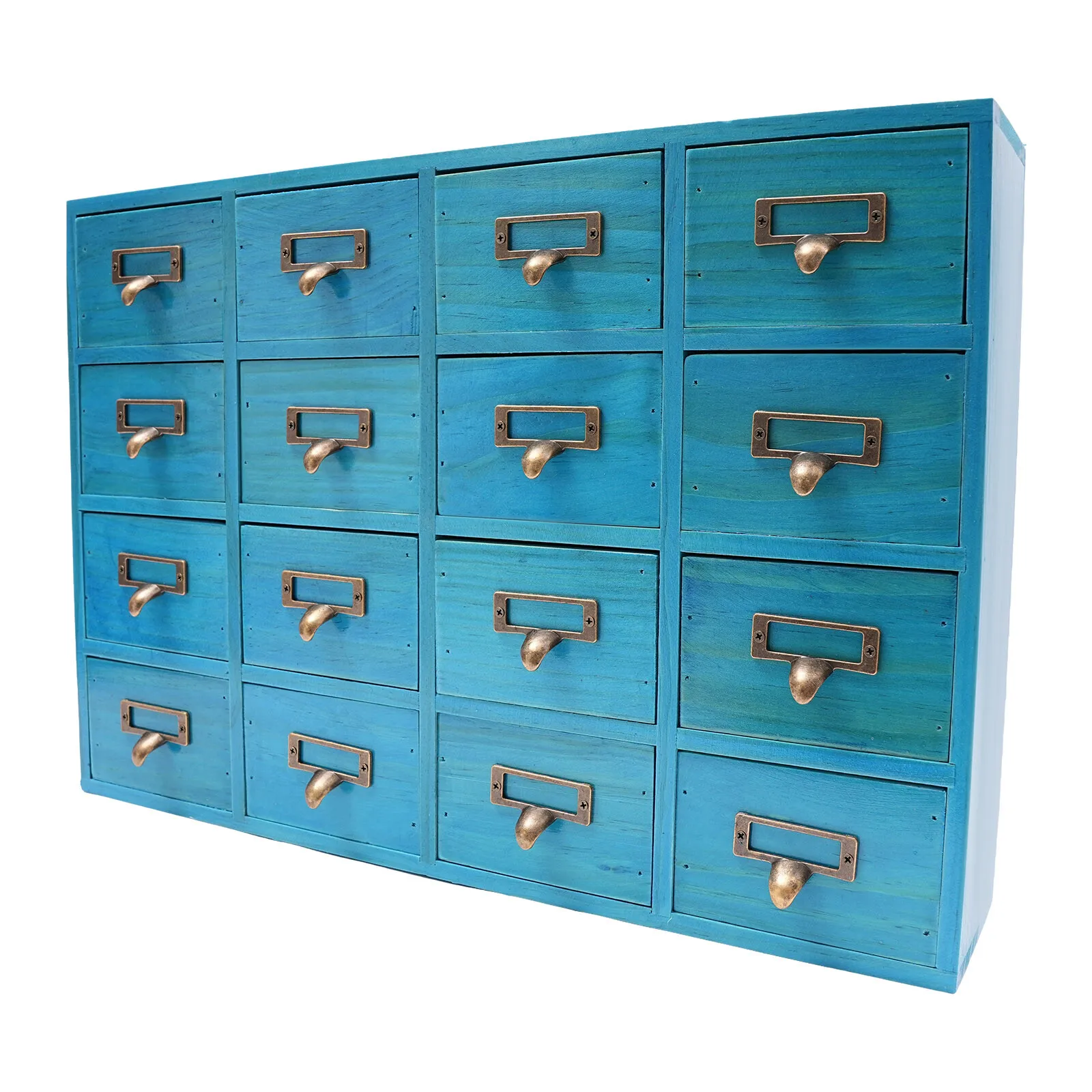 Sturdy Wooden Desk Apothecary Cabinet with Blue Finish, Ideal for Home and Office Use