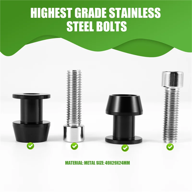 

2X Motorcycle CNC Swingarm Swing Arm Spool Sliders Stand Bobbins 10Mm For Kawasaki Ninja 250 ER6 Z 250 ER6F