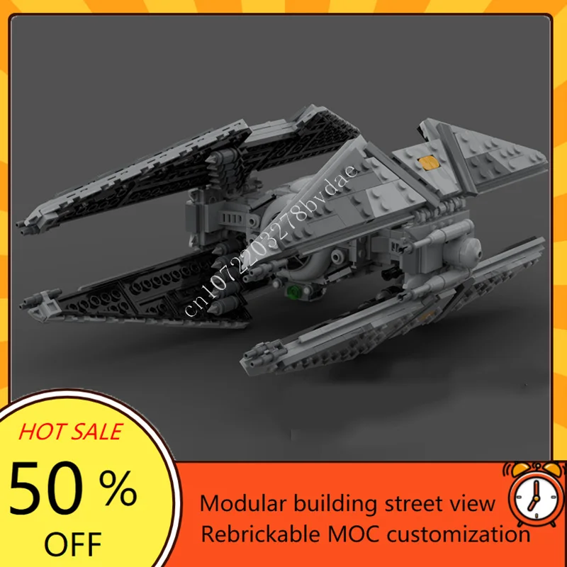 

861PCS TIE Avenger Space War Military MOC SpaceShip Battle Custom Puzzles Architecture DIY Assembly Model Birthday Toys Gifts
