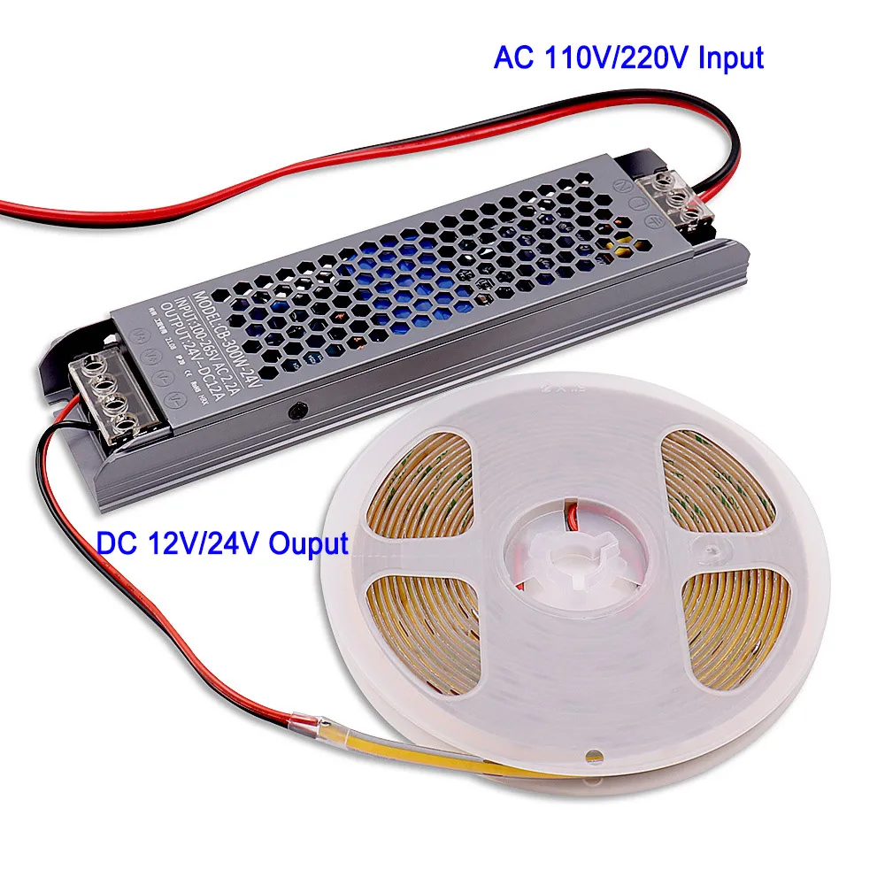 12V 24V Power Supply 60W 100W 200W 300W 400W 500W Transformer LED Driver Super Thin AC DC Converter for LED Strip Lighting Bulb