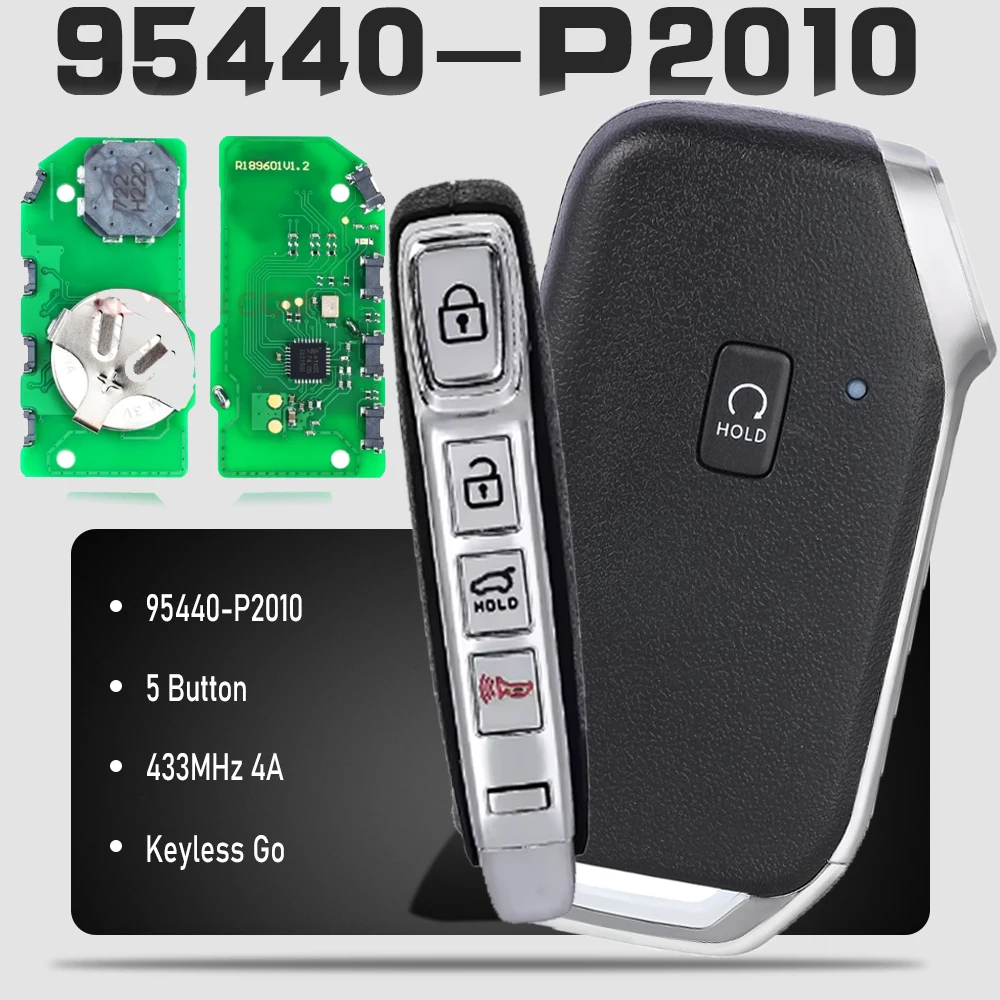 

KEYECU 95440-P2010, умный дистанционный автомобильный брелок 433 МГц 4A, сменная кнопка без ключа Go 4 для KIA Sorendo 2022