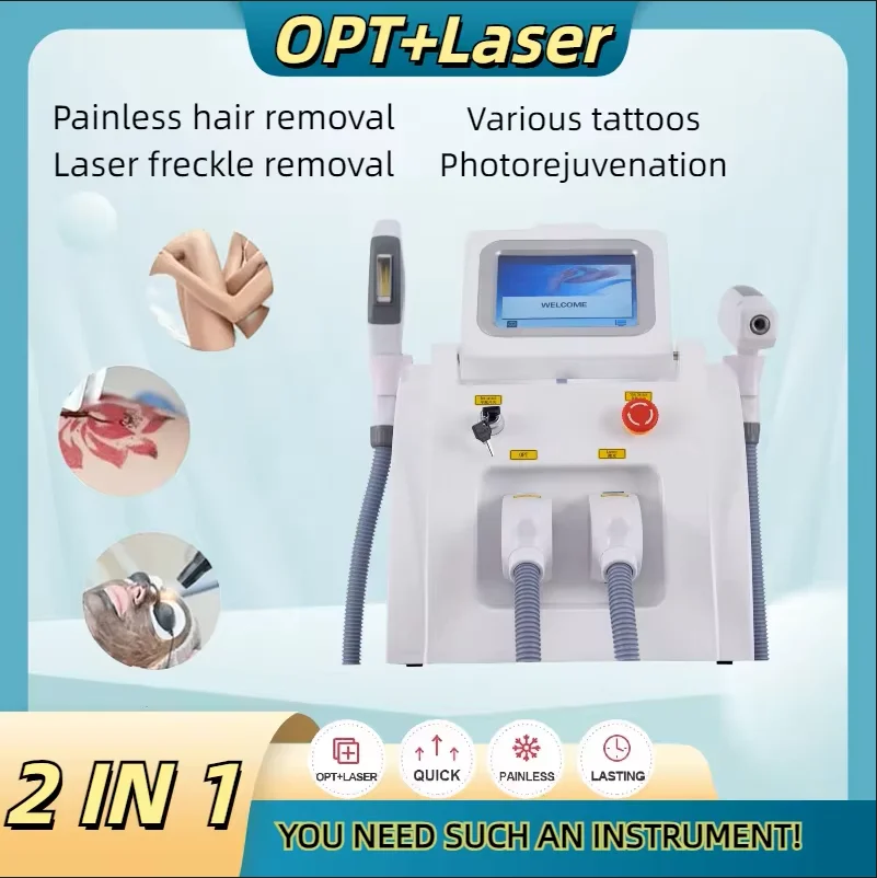 Multi Functional Professional Beauty Team 2-in-1, IPL OPT Hair Removal, Nd YAG  Hair Removal, Second Peak Machine