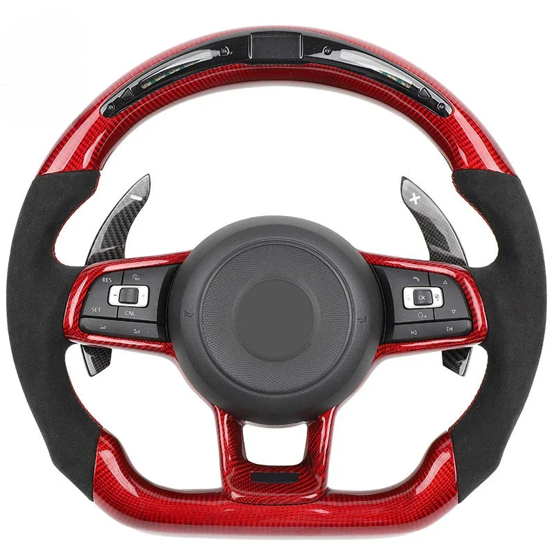 

carbon fiber + leather steering wheel is suitable For VW MK7 GTI GOLF R GLI GOLF 7 GTS steering wheel