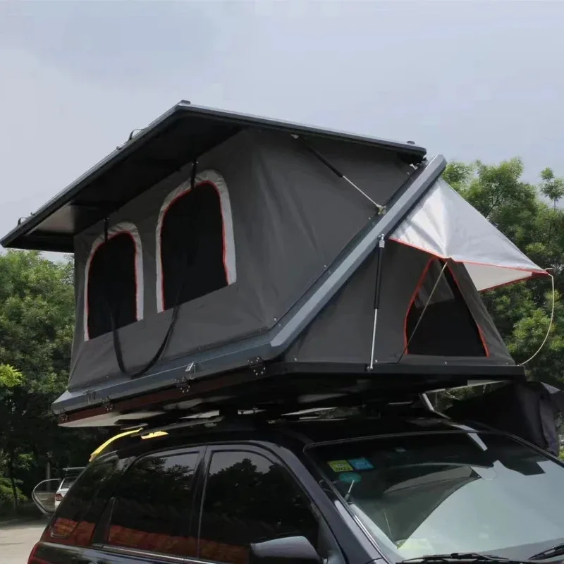 

New Solar Panel Car Top Rooftop Tent Hard Cover Aluminum Clamshell