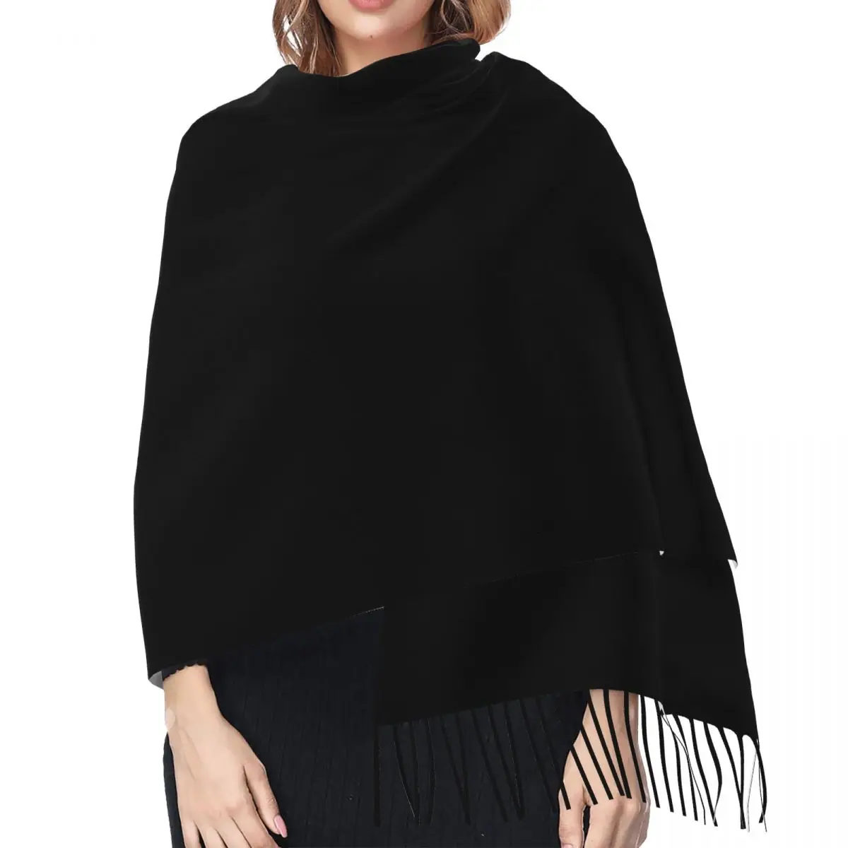 وشاح بنمط شعار GhostBusters أوشحة شرابة للنساء شالات دافئة ناعمة ويلتف شال طويل للخريف والشتاء