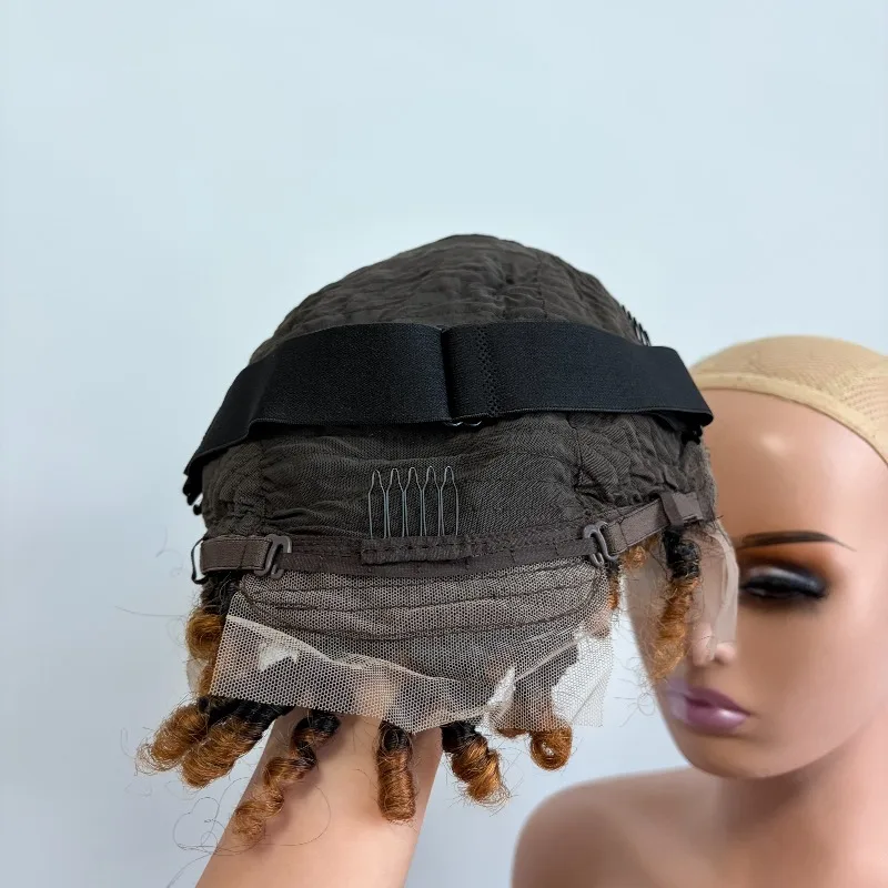 # 1B/30 13x4 Lace Frontal Afro Kinky Curly Echthaarperücke aus brasilianischem Remy-Haar, vorgezupft mit Babyhaar, verstellbare elastische Kappe – Detail 6