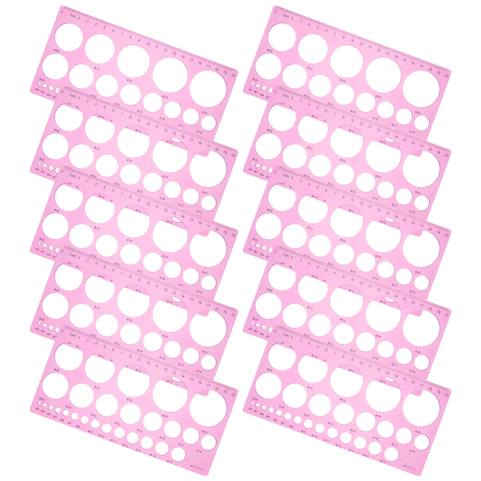 10Pcs Circle Template Measuring Geometry Ruler Precise Drafting Tools for Artists Designers Quilling Circle Maker Drawing