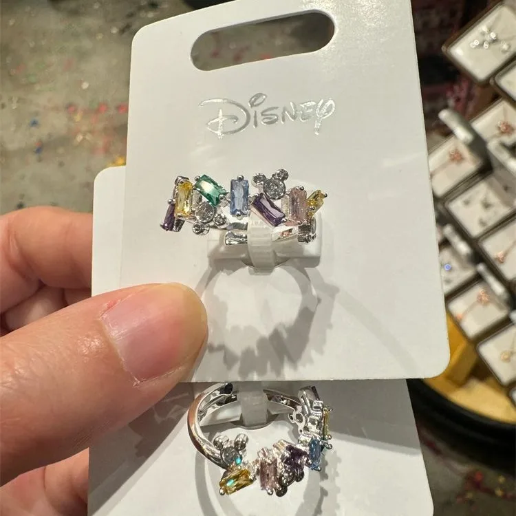 Disney Mickey Mouse Rainbow Ring Female Sweet Cool Spicy Girl Style Ring Design Index Finger Ring Christmas Gifts