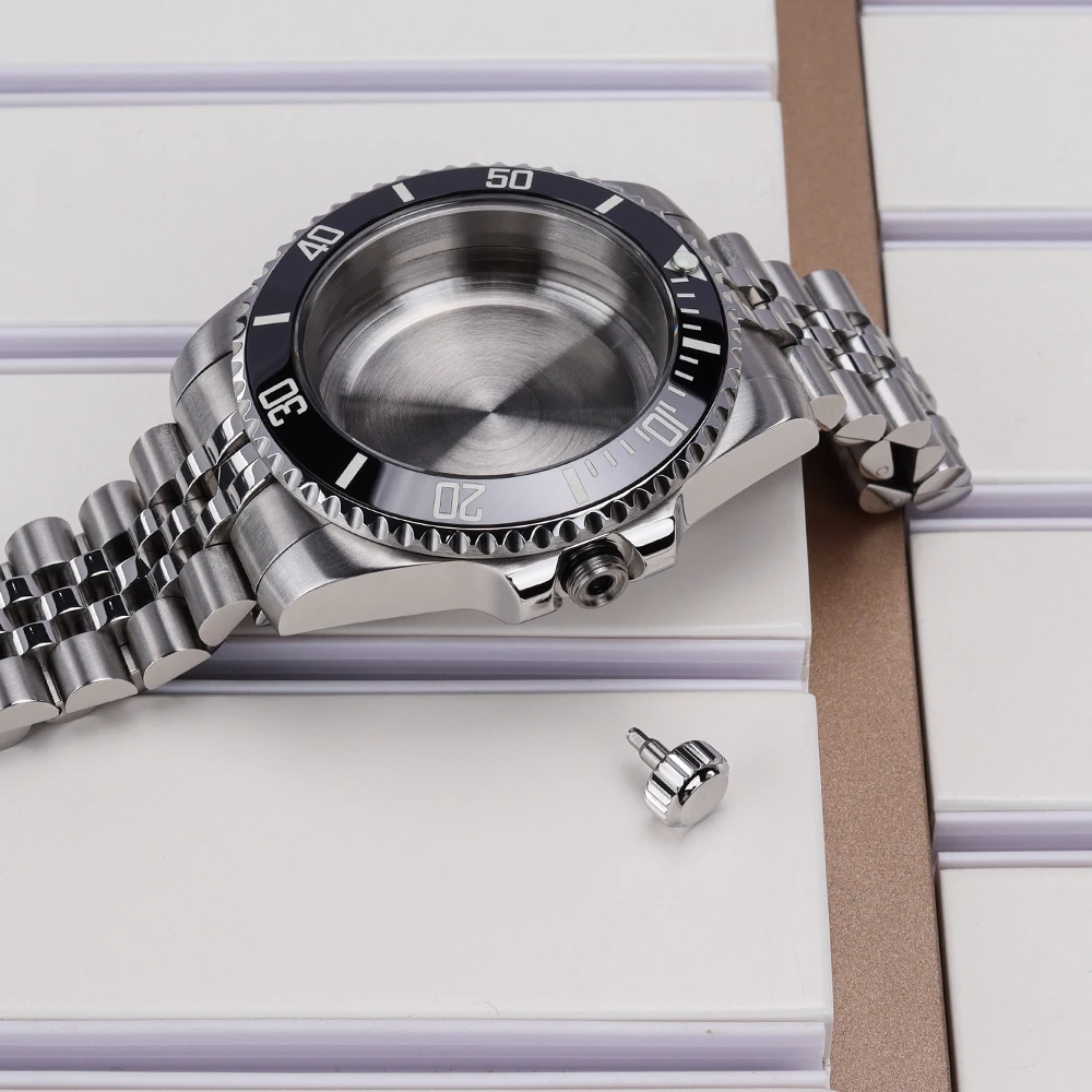 40mm NH35 Uhrengehäuse Saphir für GMT SUB Yacht NH34 NH35 NH36 4R 7S Miyota8215 DG 2813 ETA2824 Jubilee-Armband 8215 Gehäuse MOD – Detail 9