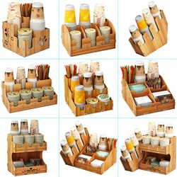 Disposable Paper Cup Storage Shelf Tea Shop Take Cup Divider Coffee Bar Desktop Multifunctional Cup Holder for Commercial Use