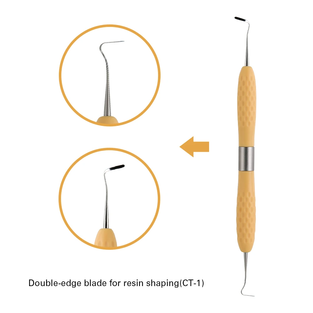 AZDENT-Kit de restauración estética de relleno de resina Dental, mango de silicona para Cuchillo de resina LM, instrumento de herramienta de