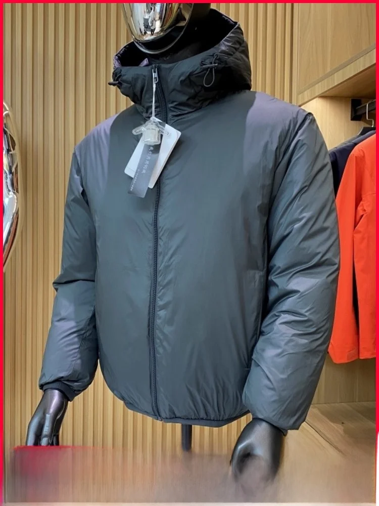 

Men's High-Quali Thiened down Jaet Lightweight Luxury Simple Match 90 White Du down Warm Hooded Outerwear