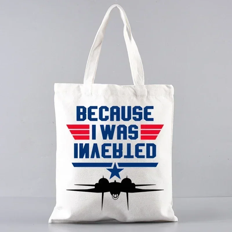 Top Gun Maverick Goose Design bolsos de lona de gran capacidad bolso de mano universitario Harajuku, bolso de compras para mujer