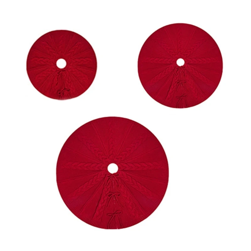 

Luxurious Knitted Christmas Tree Mat Soft Fabric Tree Skirt Home Decoration