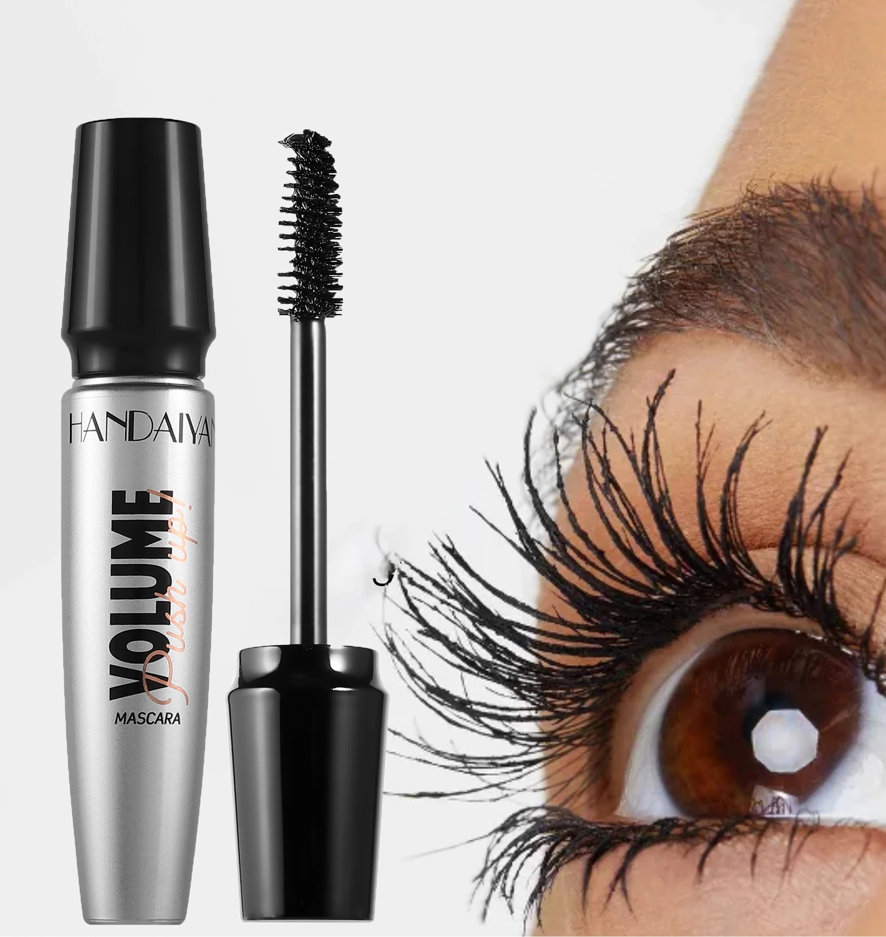 Handa iyan wasserdichte Mascara schwarz dicke lockige Wimpern verlängerung weibliche nicht verschmierte Seiden faser Mascara Augen Make-up Kosmetik