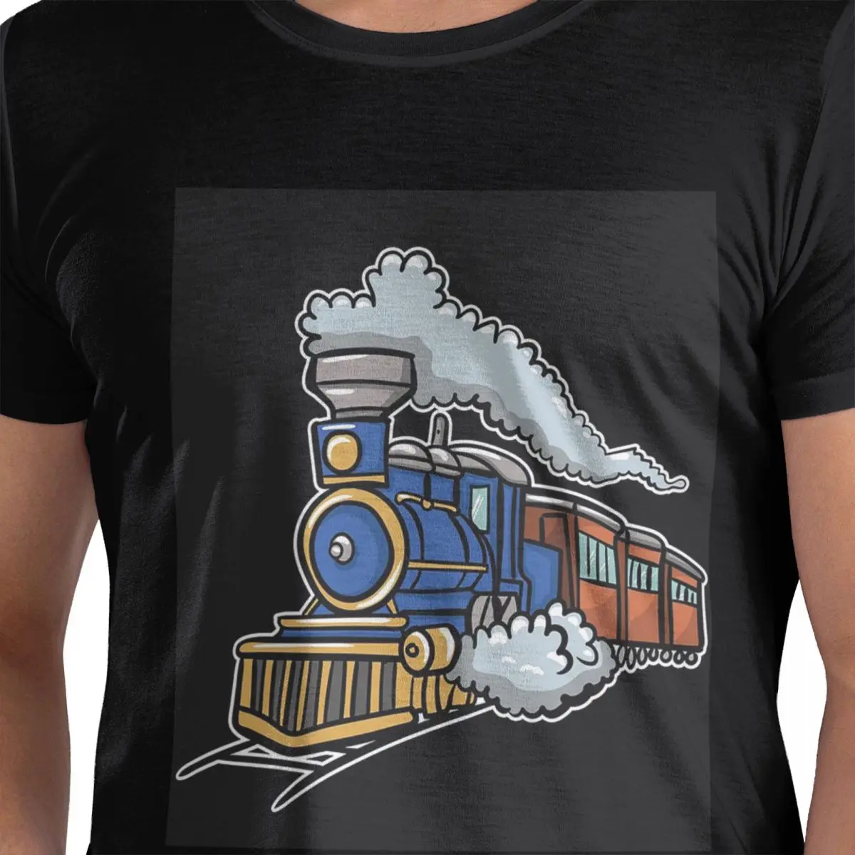 

Футболка из 100% хлопка Train Railroad, мужские модные футболки, мужские футболки с круглым вырезом и коротким рукавом, S-6XL