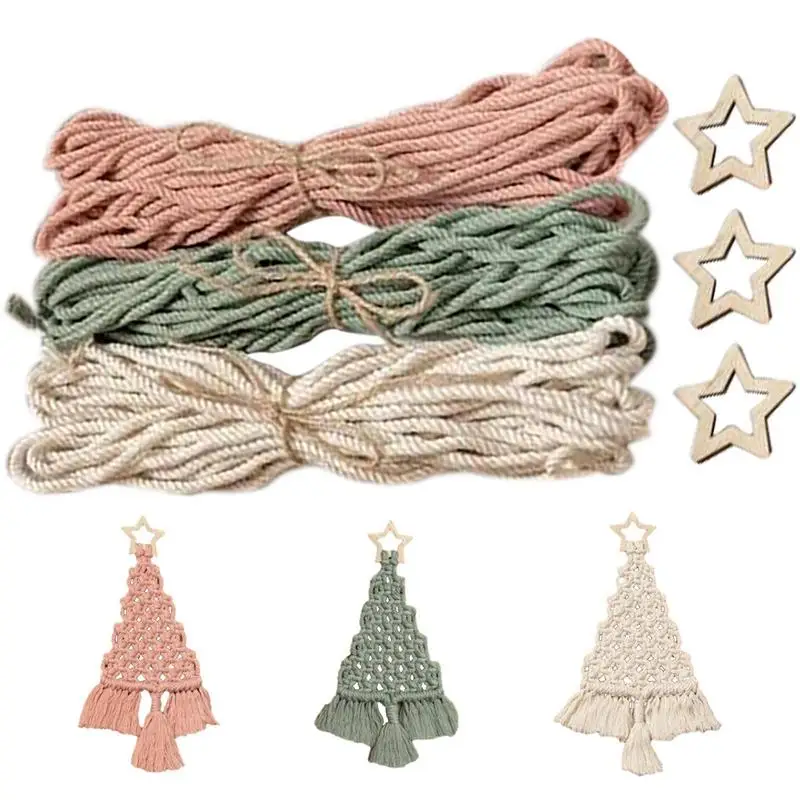 1 Set DIY Material Pack Bohemian Tassel Design Home Decoration Handiwork Wall Hanging Christmas Tree Macrame DIY Kit For Living