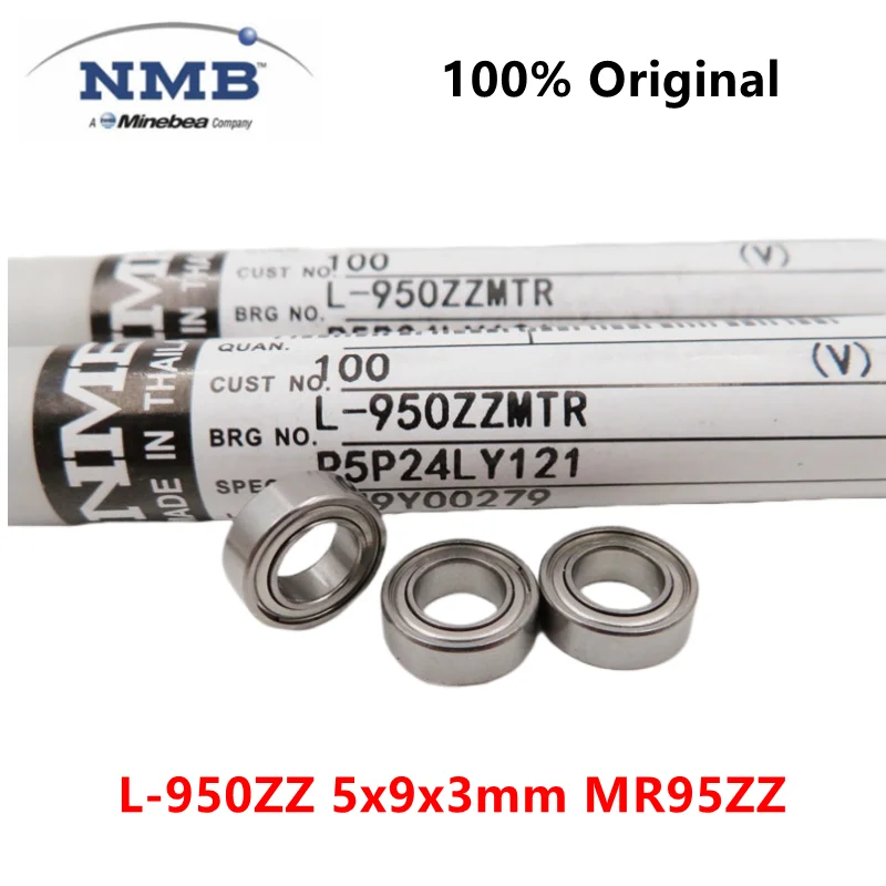 

50pcs original Minebea NMB bearing L-950ZZ 5x9x3 mm MR95ZZ miniature deep groove ball bearings 950 MR95 5*9*3mm