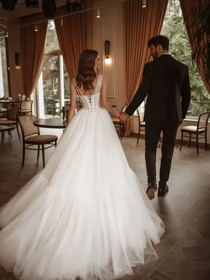 Customized Sequin Wedding Dress with Tulle Train Off the Shoulder Mermaid Bridal Gown Side Split 2 In 1 Wedding Gowns