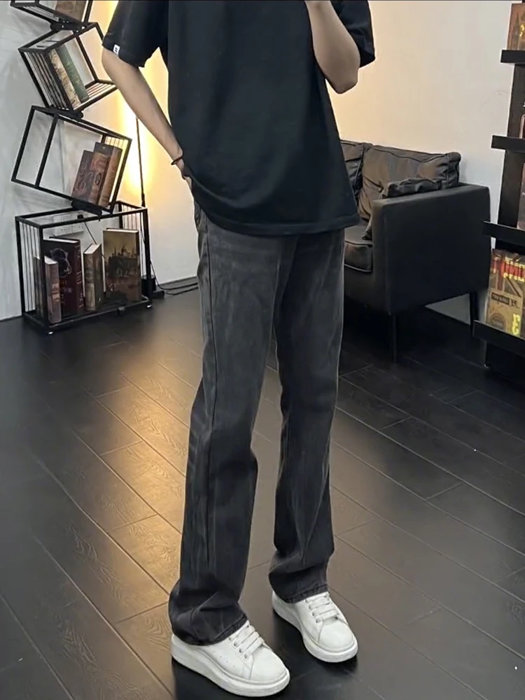 

Bla Slim Fit Straight Leg Jeans Men's High Street American Sle CleanFit Knife Bell Bot Youth Trend Cotton Polyes...