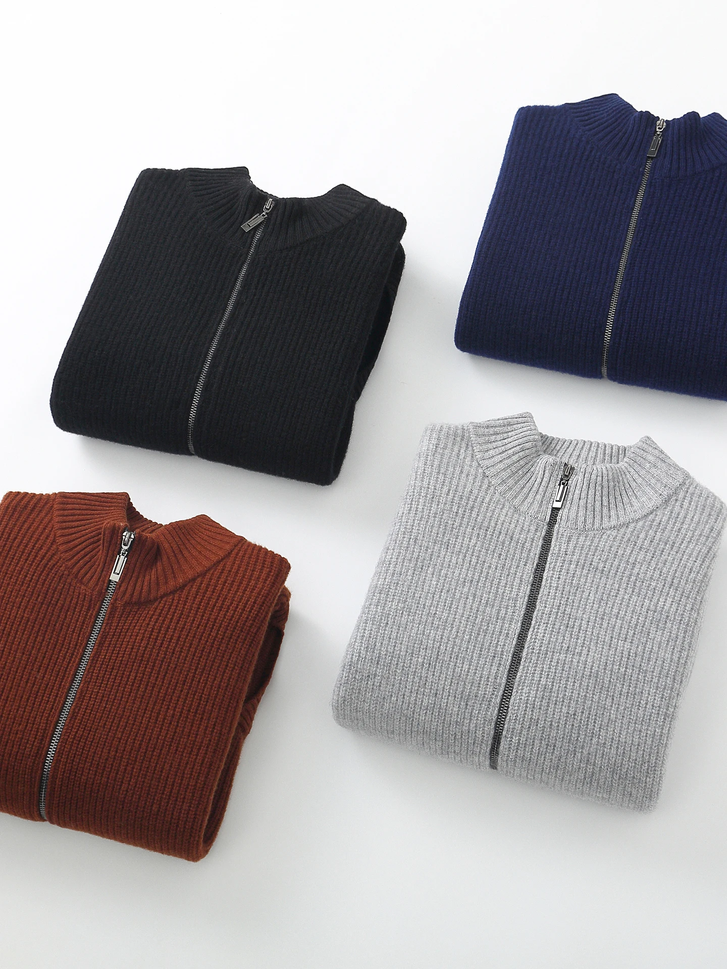 

Smart Casual Autumn Winter Man Sweater Classic 100% Merino Wool Thick Knitted Cardigan Men Long Sleeve Clothing Tops Outerwear