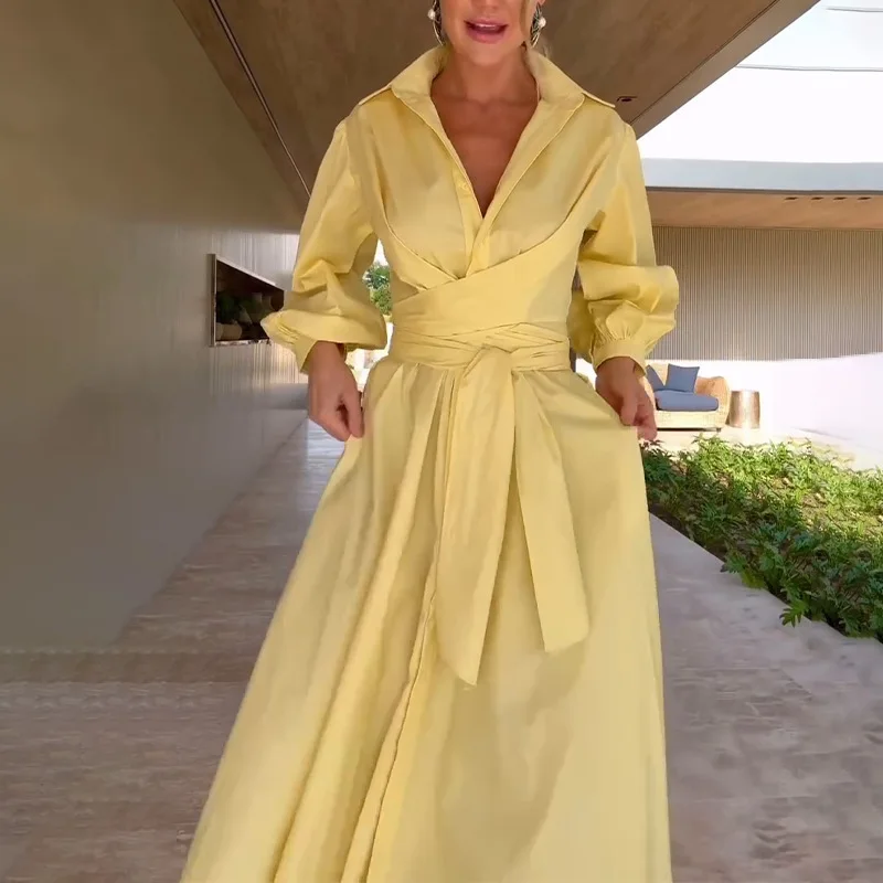 

Women's Clothing 2025 New Long-sleeve Solid Color Slim Fit Casual Dress Shirt