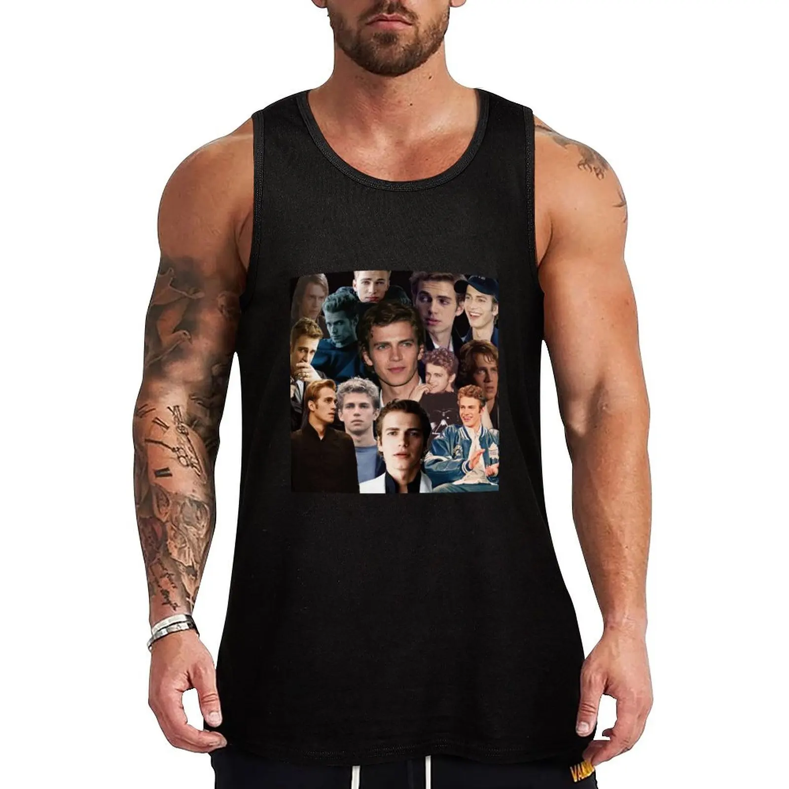 Hayden Christensen Hot Collage Tank Top Men's sleeveless gym shirts T-shirt Men's gym