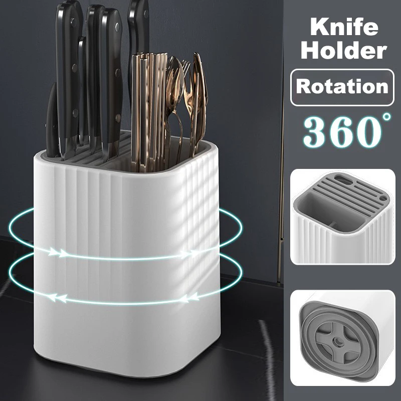 

360° rotating organizer Knife holder Multi-Function Utensil Knife Flatware Drainer Storage Box Spoon Fork Kitchen Organizer Rack