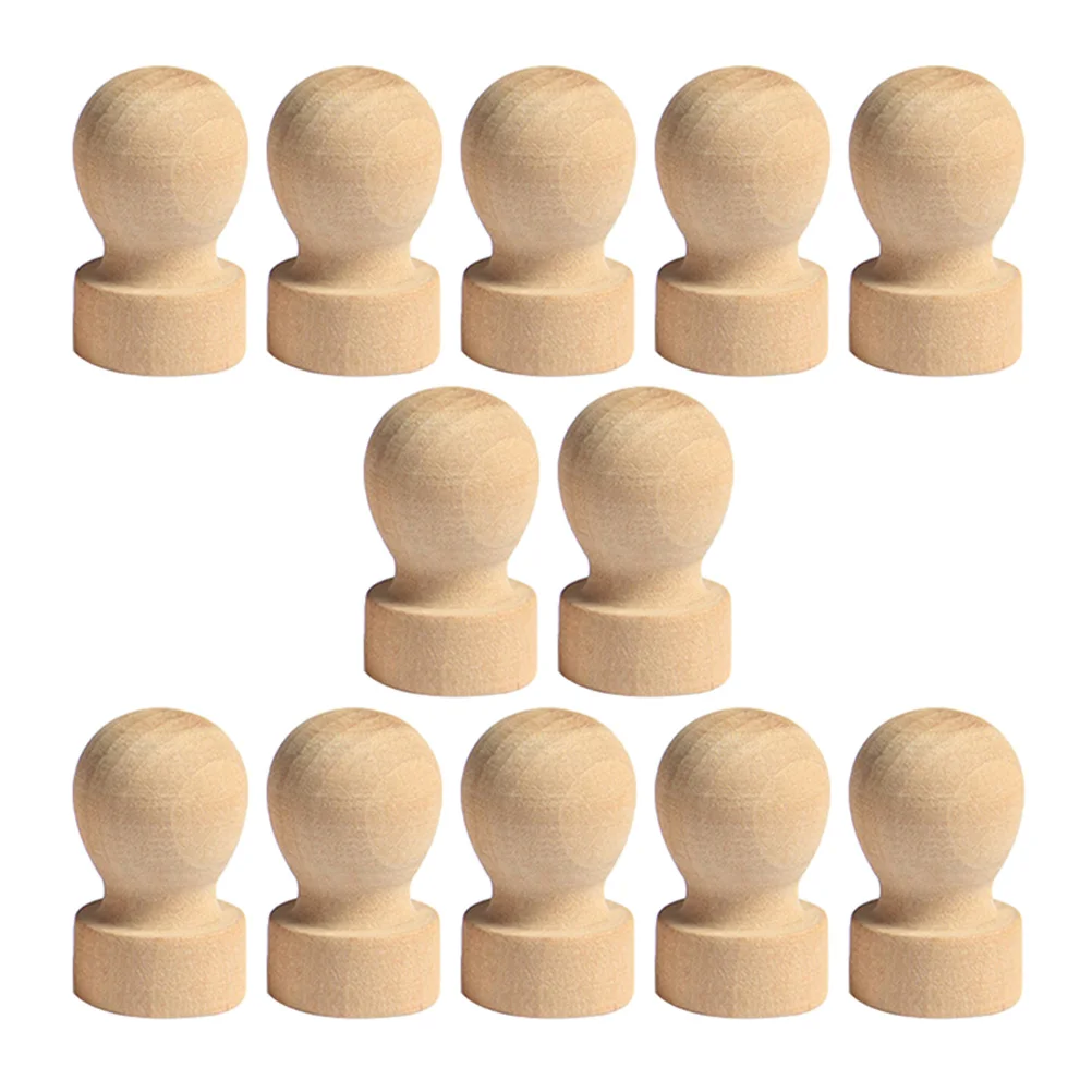 

12 Pcs Wooden Round Handle Seal Stamp Parts Wax Stamper Handles DIY Die Accessories Handmade