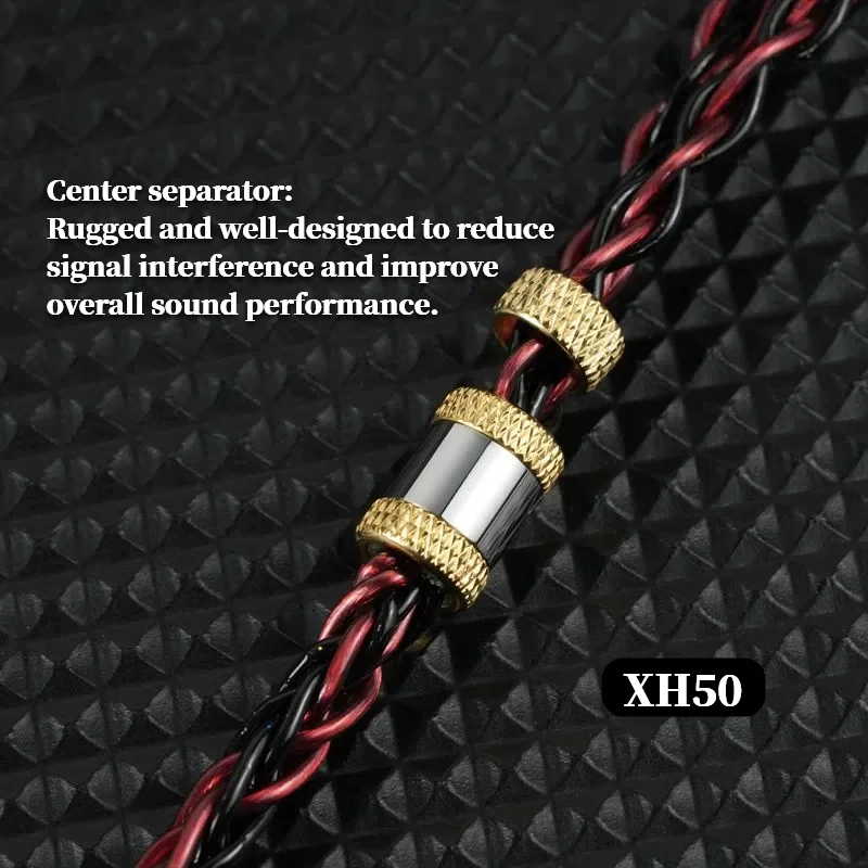 XINHS XH50 IEM-Kabel, 8 Adern, hohe Leitfähigkeit, 7N monokristallines Kupfer, versilbert + fünf Elemente, IE900/MMCX/HD650 – Detail 5