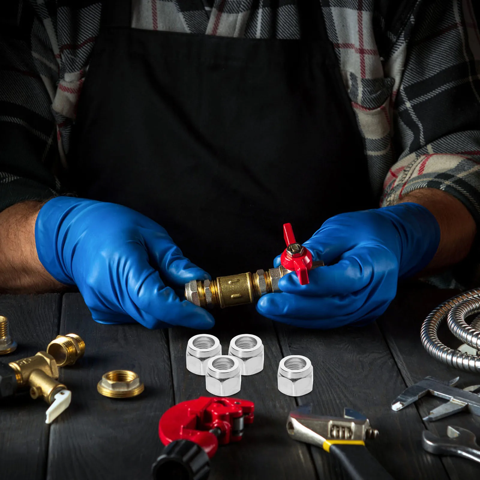 

10Pcs Gas Flare Nut Stainless Steel Copper Leak Proof Washer Gas Connector Tube Fitting Durable Secure Sealing