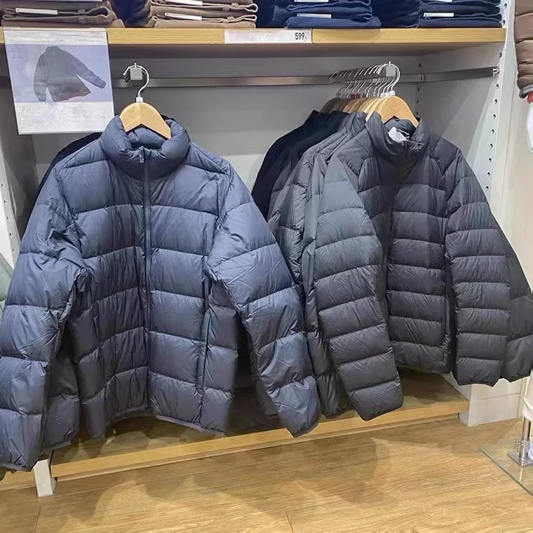 

Waterproof Lightweight down Jaet Men's Faion Warm Stand Collar Outerwear Polyester Fiber Du down Coat Youth Winter Coat