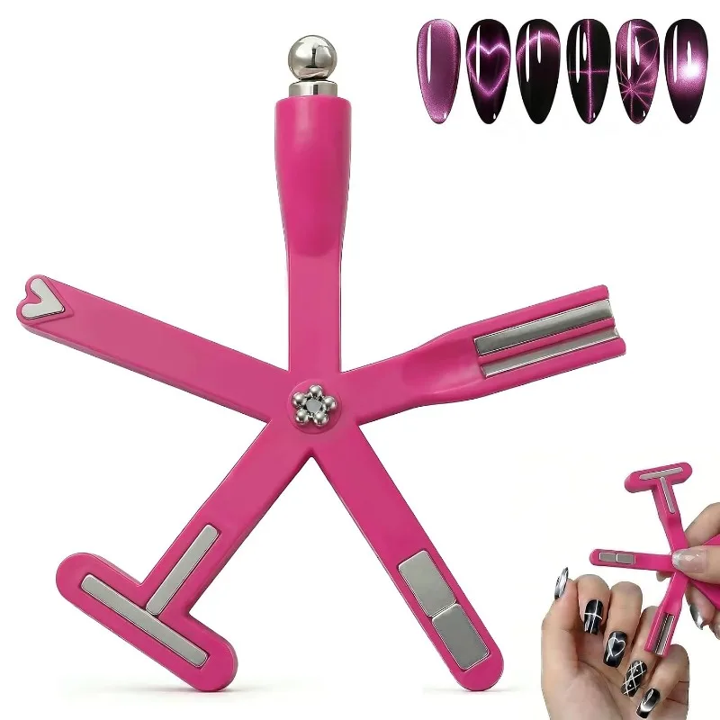 New 8-in-1 Nail Magnet Wand, for Cat Eye Gel Polish and Glass Nail Beads Multi Purpose Magnet Tool