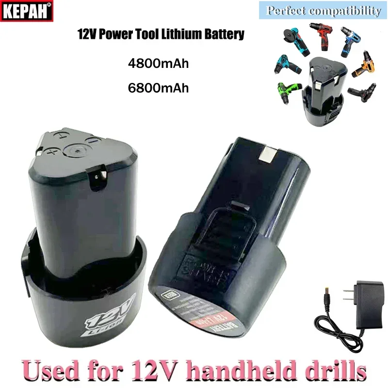 

New Original Universal 12V 6800mAh Rechargeable Li-ion Battery for Electric Screwdriver Electric Drill Mini Angle Grinder Tools