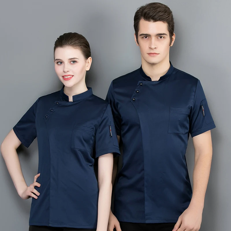 Abrigo de Chef de cocina para hombre y mujer, ropa de trabajo para restaurante occidental, Bar, cafetería, chaqueta de cocinero, camisas de uniforme de Chef de panadería